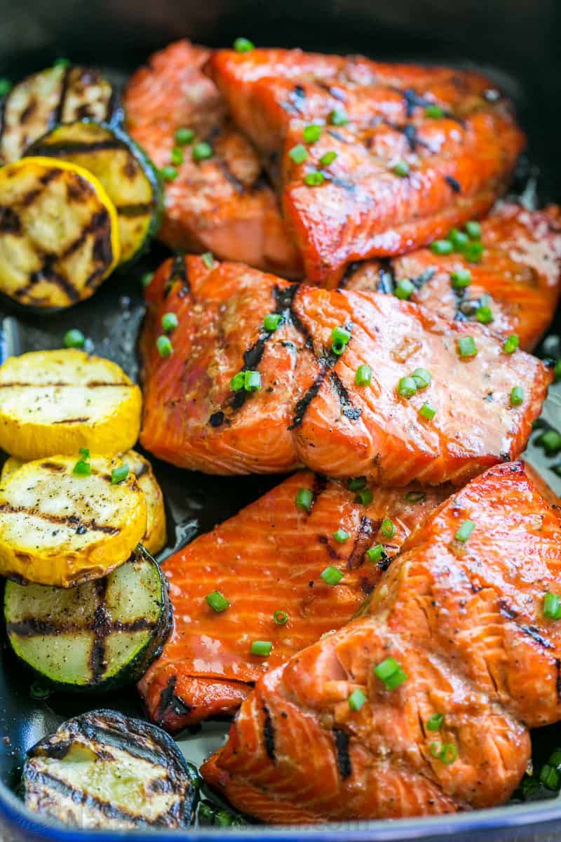 Grilled Salmon with Maple Syrup and Soy Sauce Recipe