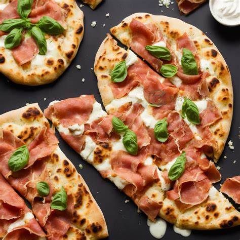 Naan Bread Margherita Pizza with Prosciutto Recipe